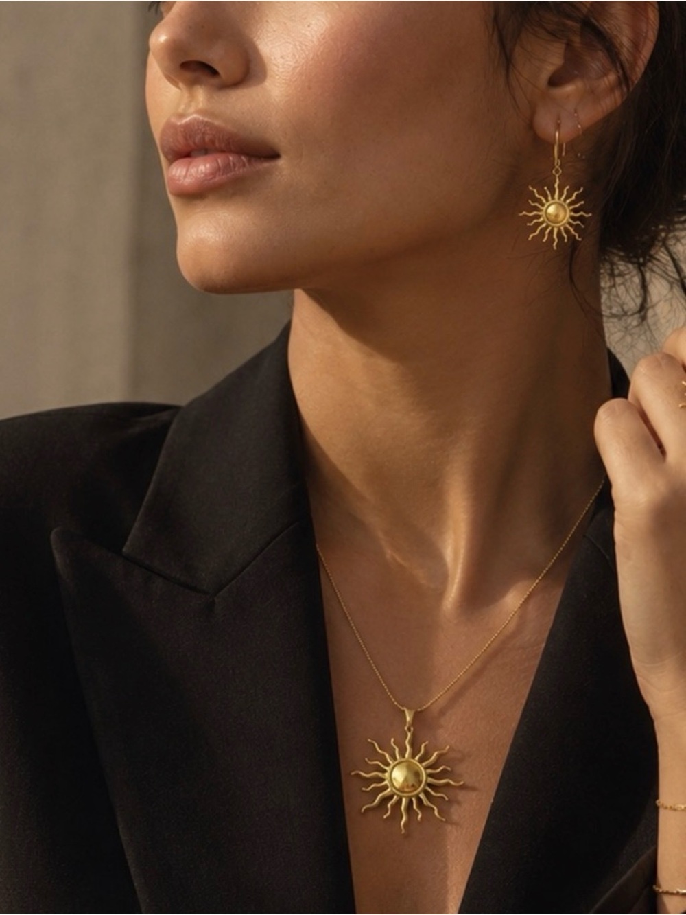Sun Pendant Stainless Steel Necklace - Picture 3 of 5
